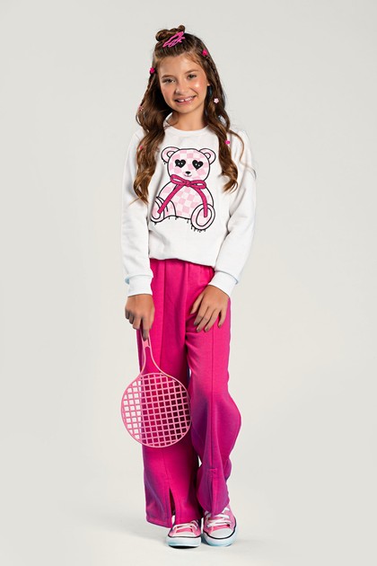 Conjunto Infantil Feminino Ursinho Aquecido