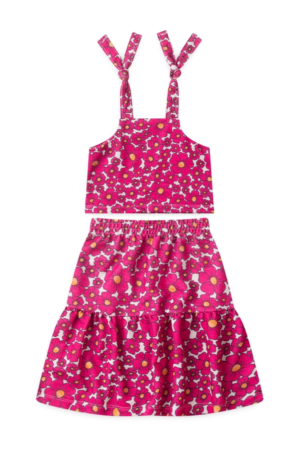 Conjunto Infantil Feminino Flores da Primavera