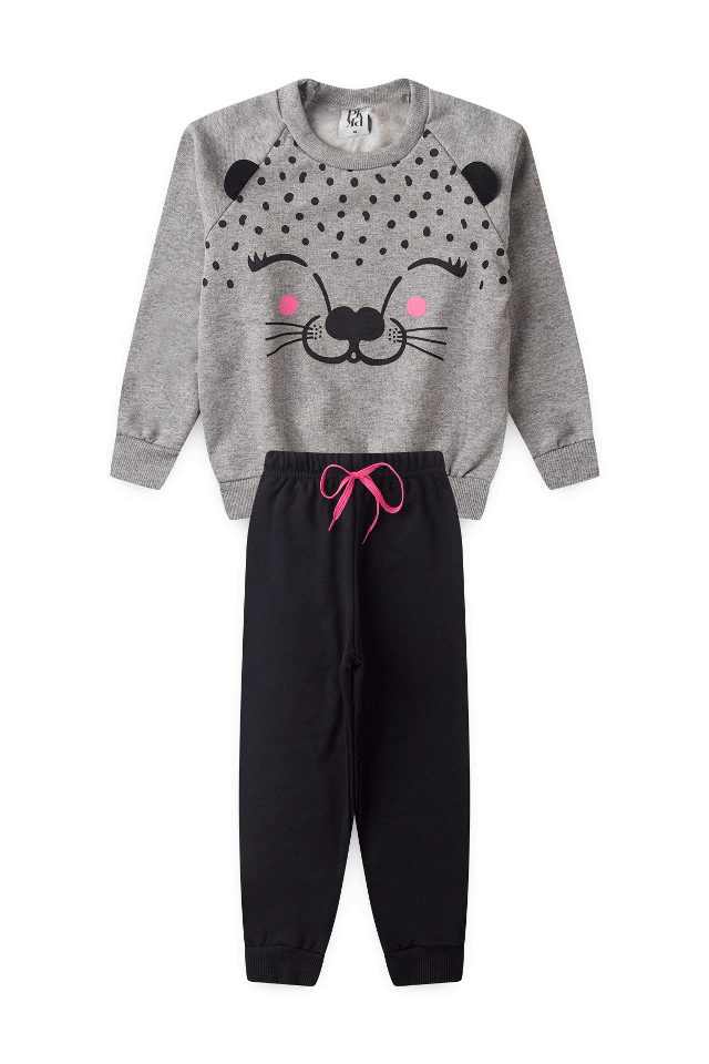 Conjunto Feminino Infantil Leoa Charmosa
