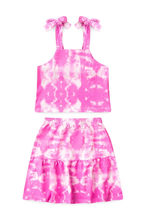 Conjunto Infantil Feminino Tie Dye Marmorizado