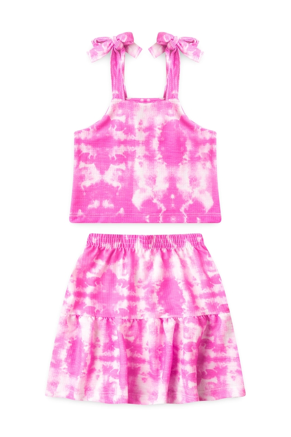 Conjunto Infantil Feminino Tie Dye Marmorizado