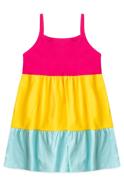 Vestido Feminino Infantil Mix de Cores