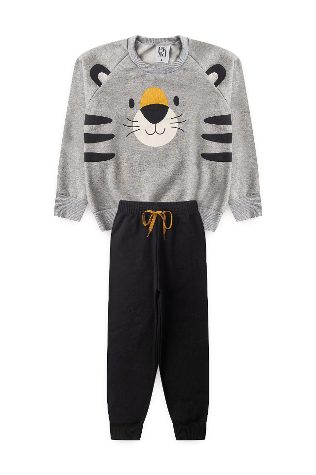 Conjunto Infantil Masculino Felino na Selva