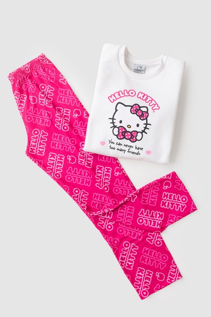 Conjunto Feminino Infantil Muitos Amigos - Hello Kitty