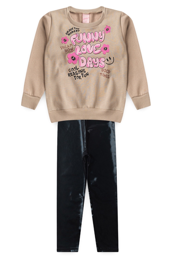 Conjunto Feminino Infantil Dia Divertido de Amor