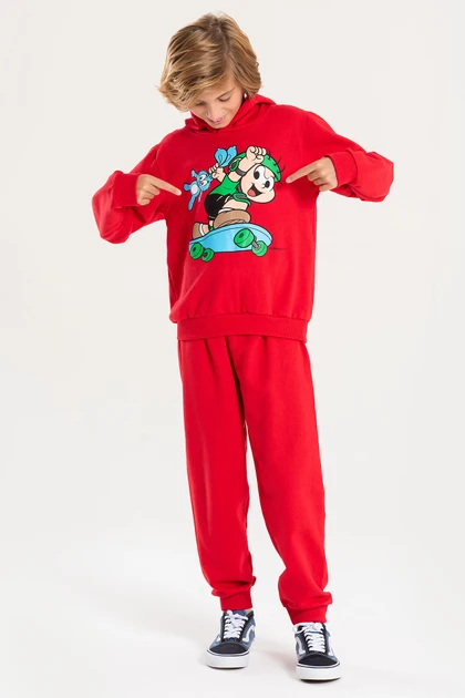 Conjunto Masculino Infantil Cebolinha Skatista - Turma da Mônica