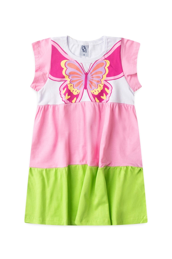 Vestido Feminino Infantil Brilho de Borboleta