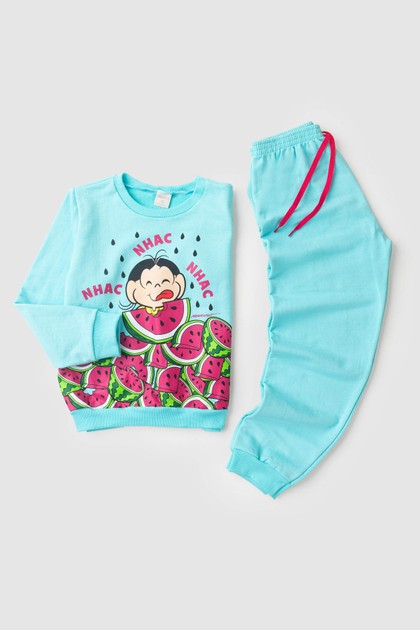 Conjunto Feminino Infantil Melancia da Magali - Turma da Mônica
