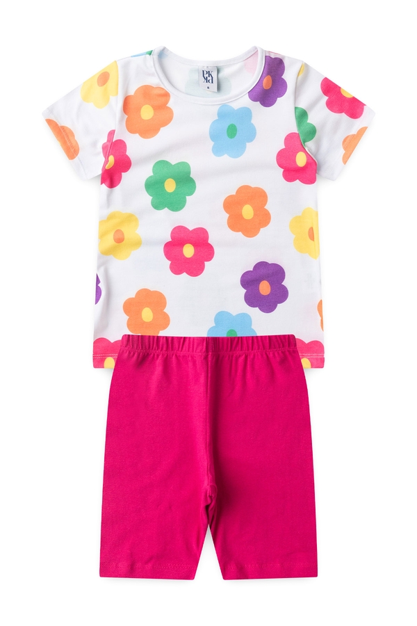 Conjunto Feminino Infantil Jardim Tropical