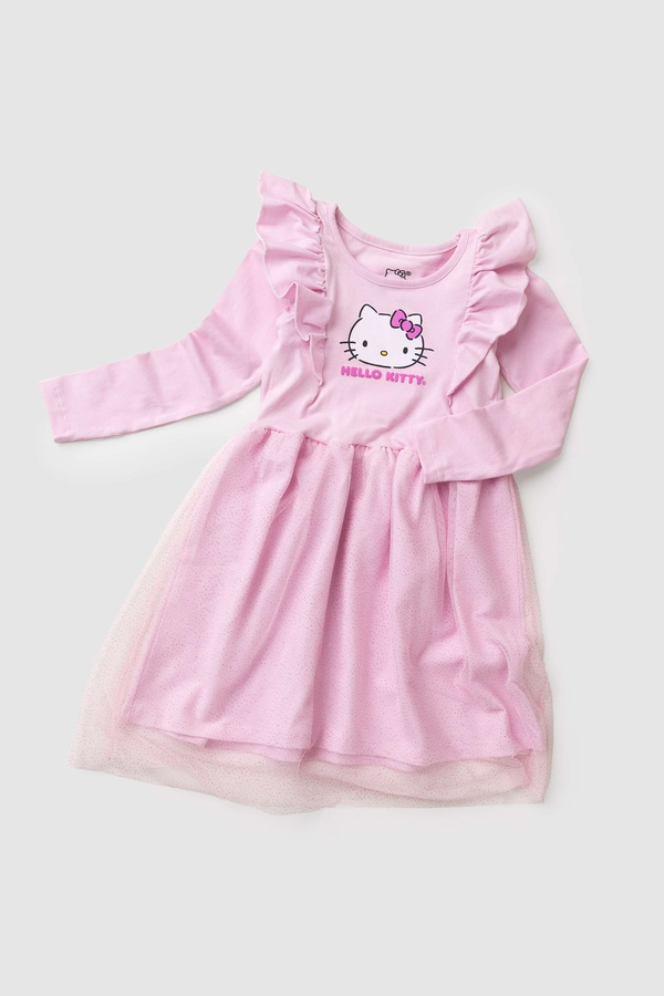 Vestido Feminino Infantil Babados - Hello Kitty