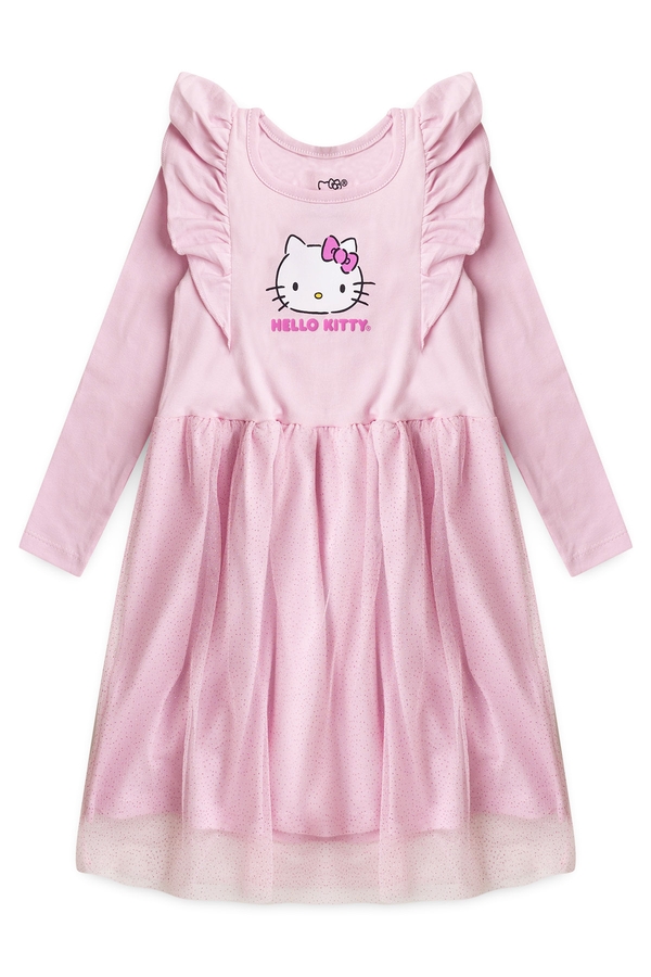Vestido Feminino Infantil Babados - Hello Kitty