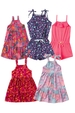 Kit Sortido Vestidos e Macaquinhos Infantis Feminino Verão - 5 Peças