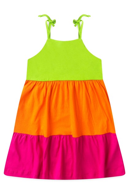 Vestido Feminino Infantil Tons Vibrantes