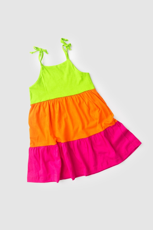 Vestido Feminino Infantil Tons Vibrantes