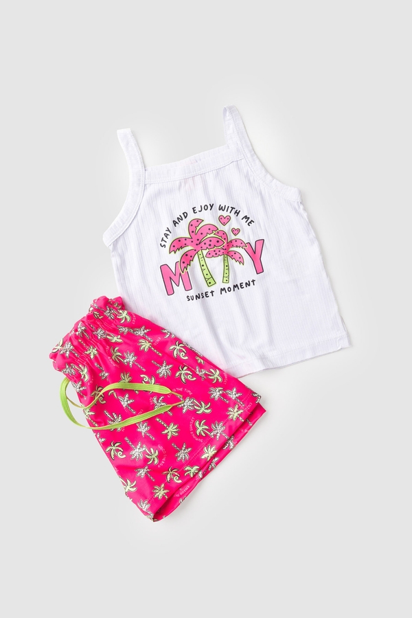 Conjunto Feminino Infantil Pôr do Sol Tropical