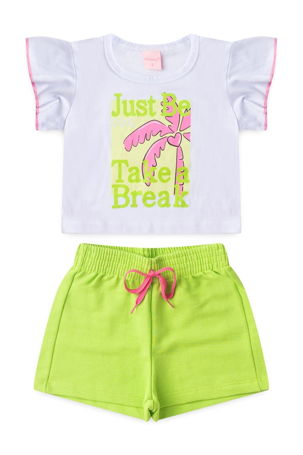Conjunto Feminino Infantil Coqueiro Tropical