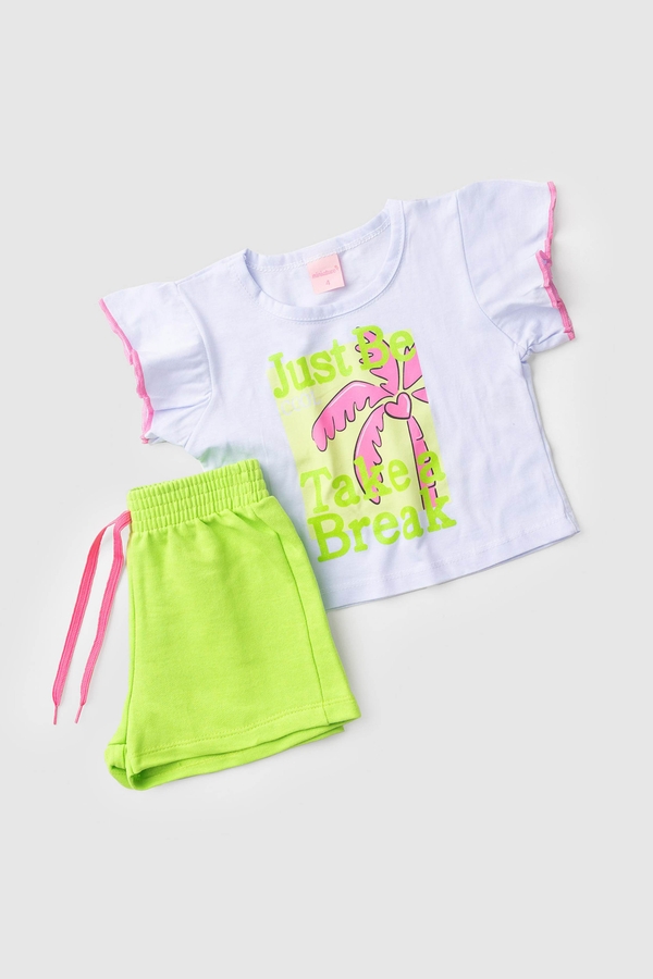 Conjunto Feminino Infantil Coqueiro Tropical
