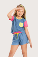 Conjunto Feminino Infantil Estilo Jeans