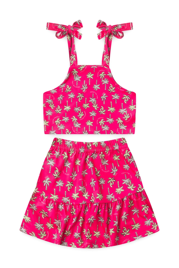 Conjunto Feminino Infantil Verão Tropical