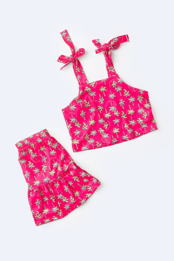 Conjunto Feminino Infantil Verão Tropical