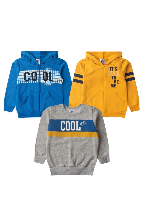 Kit Sortido 3 Casaco - Jaqueta Infantil Masculino Avulso