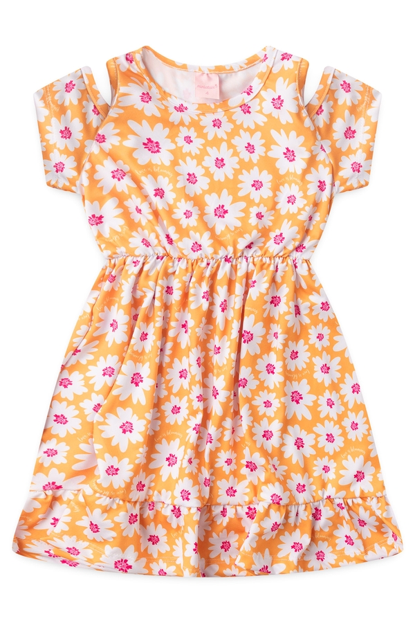 Vestido Feminino Infantil Vibrações Das Flores
