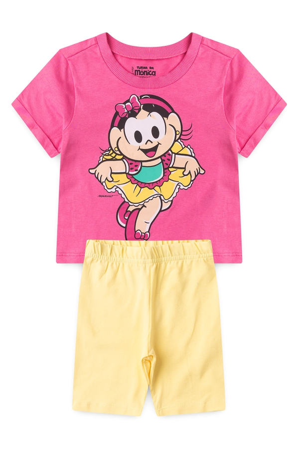 Conjunto Infantil Feminino Festa da Magali - Turma da Mônica