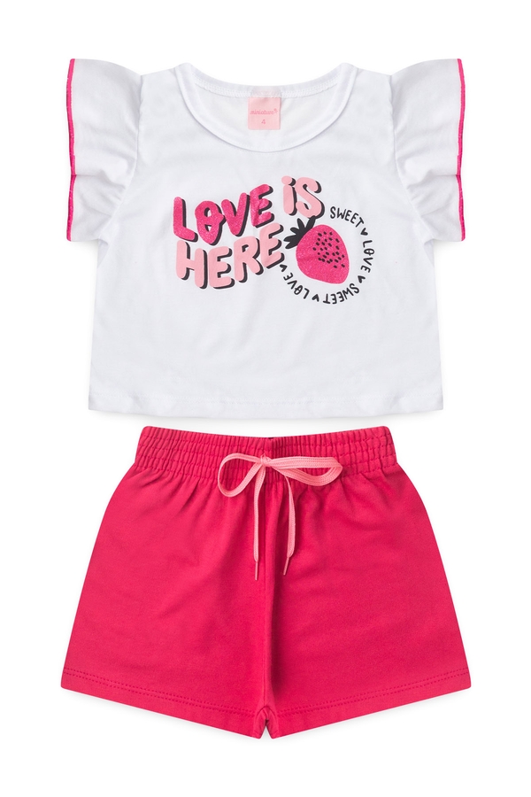 Conjunto Infantil Feminino Amor de Morangos