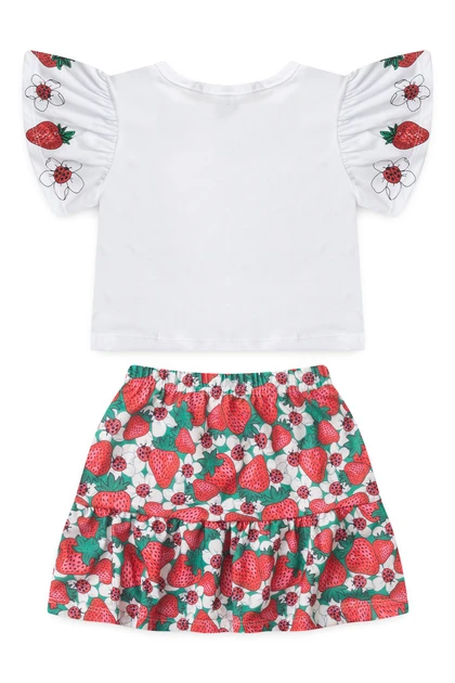 Conjunto Infantil Feminino Flor de Morango