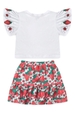 Conjunto Infantil Feminino Flor de Morango