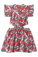 Vestido Feminino Infantil Campo de Morangos