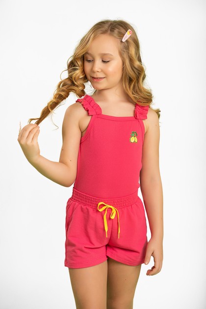 Conjunto Infantil Feminino Babados Limãozinho