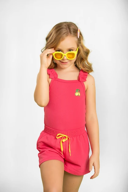 Conjunto Infantil Feminino Babados Limãozinho