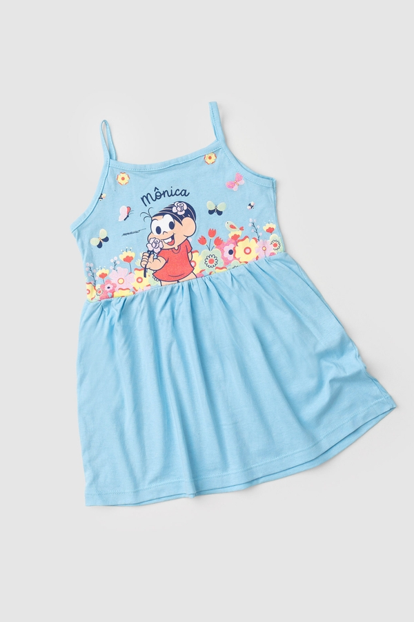 Vestido Feminino Infantil Cheiro de Rosa - Turma da Mônica