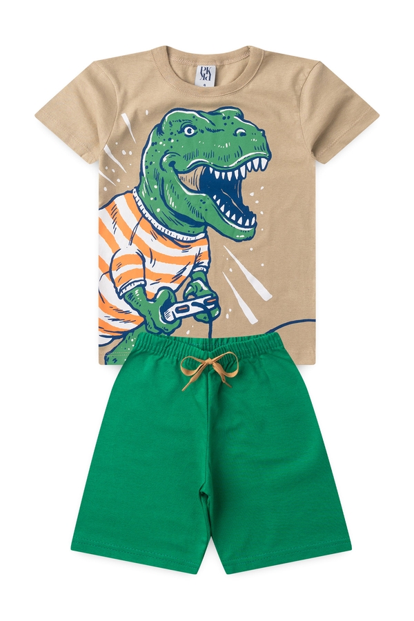 Conjunto Infantil Masculino Dino Gamer