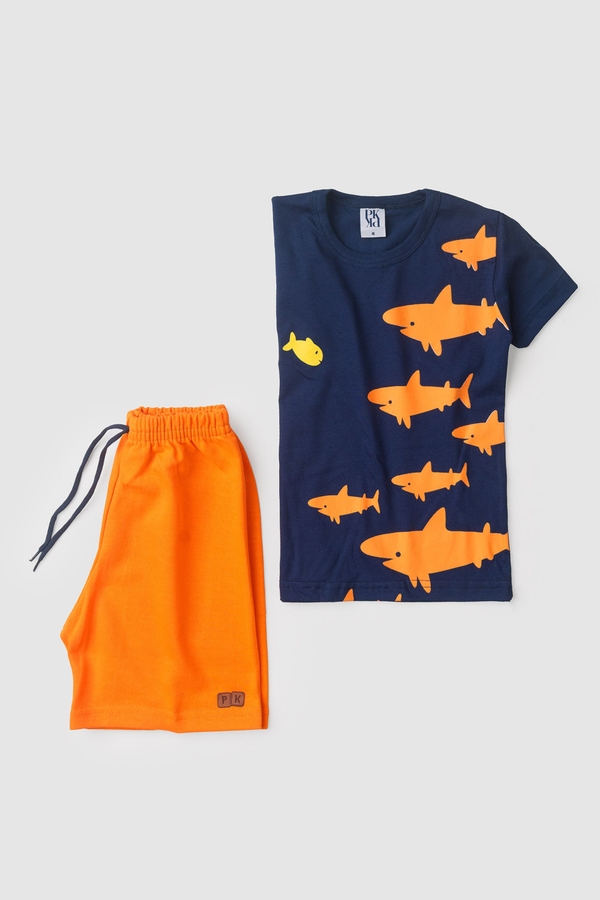 Conjunto Masculino Marinho Peixes