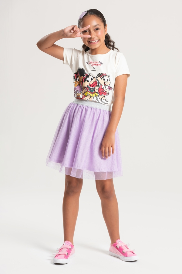 Conjunto Infantil Feminino Princesas e Amigas - Turma da Mônica