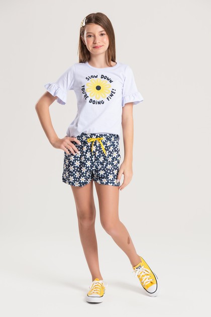 Conjunto Feminino Infantil Beleza Das Flores