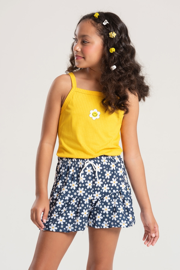 Conjunto Feminino Infantil Flor de Verão