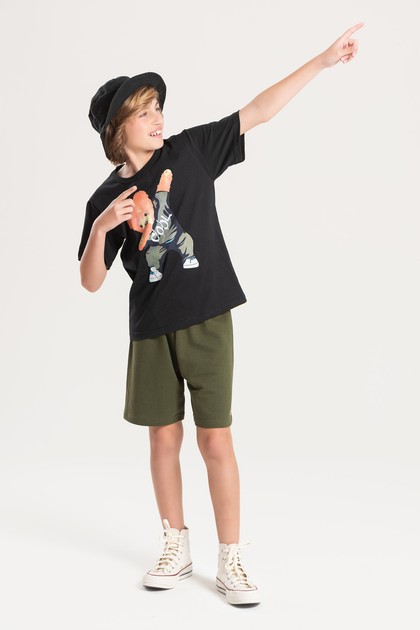 Conjunto Masculino Preto Urso