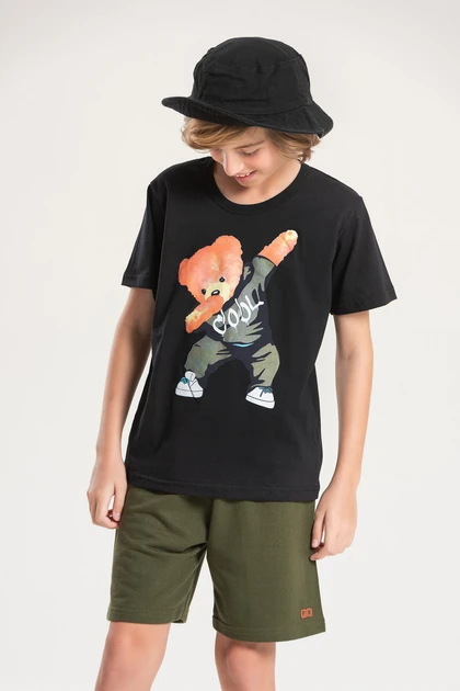Conjunto Masculino Preto Urso