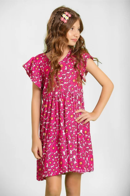 Vestido Infantil Feminino Flores Delicadas