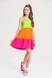 Vestido Feminino Infantil Tons Vibrantes