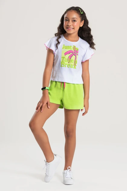 Conjunto Feminino Infantil Coqueiro Tropical