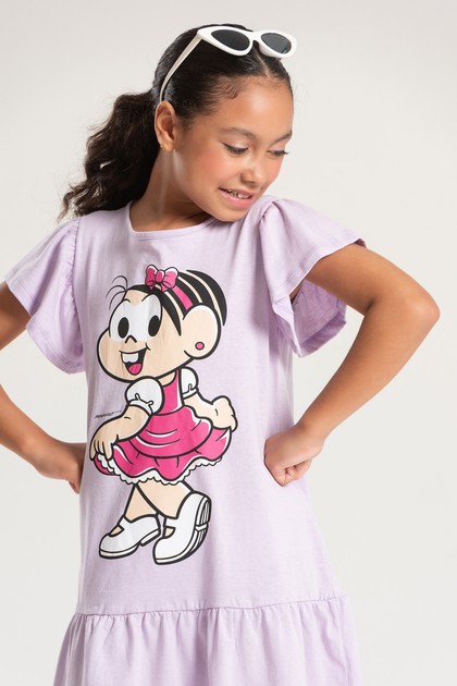 Vestido Feminino Infantil Princesa Mônica - Turma da Mônica