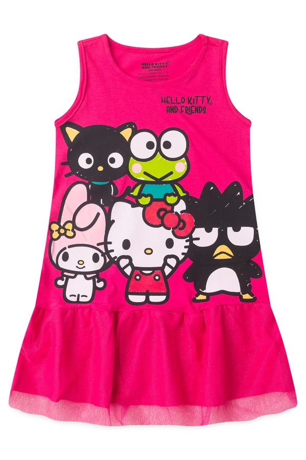 Vestido Feminino Infantil Brilho da Amizade - Hello Kitty
