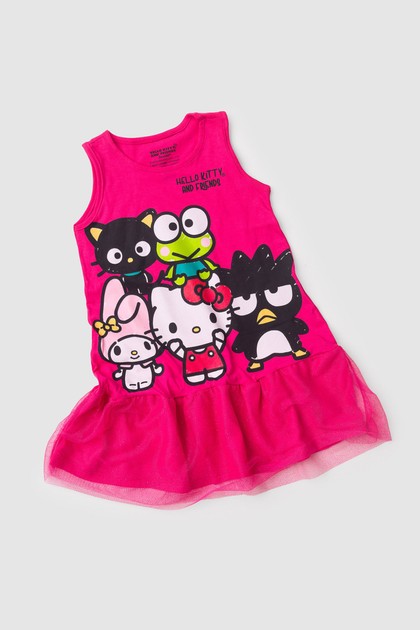 Vestido Feminino Infantil Brilho da Amizade - Hello Kitty
