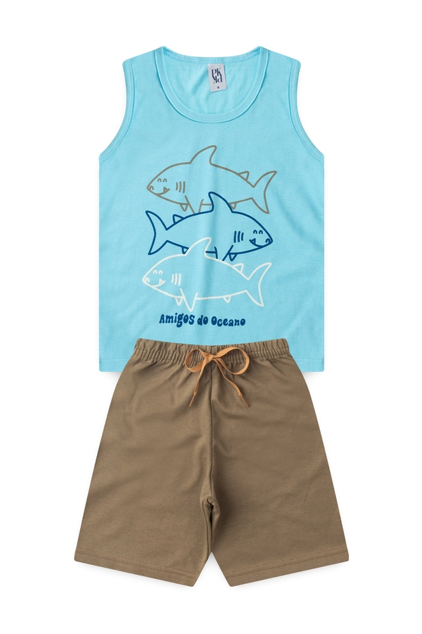 Conjunto Infantil Masculino Amigos do Oceano