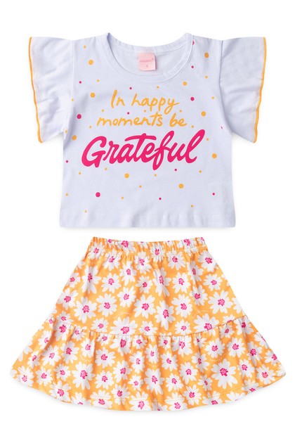 Conjunto Infantil Feminino Agradecer Pelos Momentos
