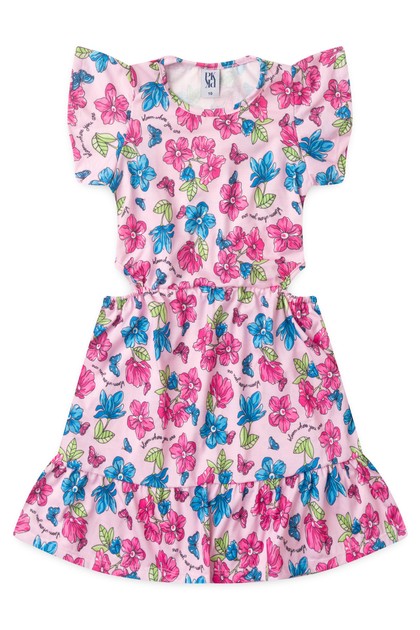 Vestido Feminino Infantil Campo de Flores